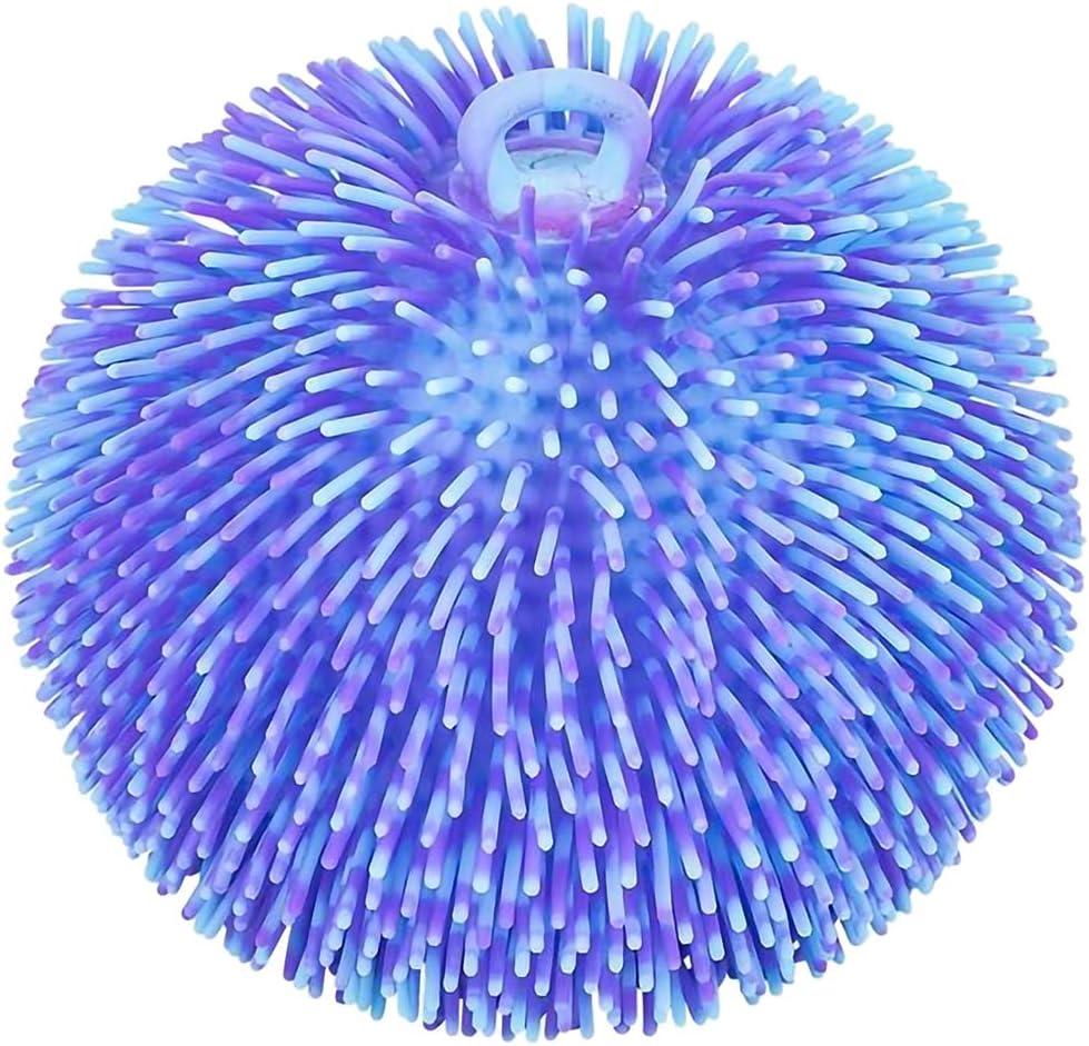 ArtCreativity Tie Dye Puffer Ball with Hanging Loop, Spiky Stress Relief Balls, 7 Inch Squeeze Fidget Toys for Kids, Calming Sensory Balls for Autistic Children, Party Favor (Purple & Blue)