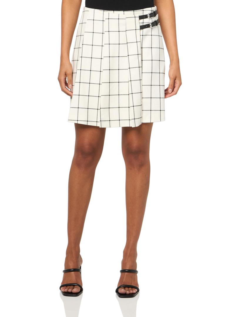 HUGO Women's Big Check Pleated Skirt Size 36
