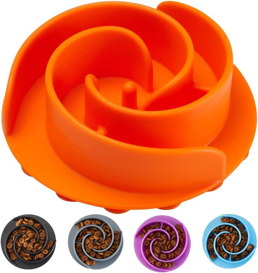 Slow Feeder Dog Bowls Insert, Animire Soft Silicone Slow Eating Dog Food Bowl for Small, Medium and Large Dogs, Compatible with Regular and Elevated Bowls