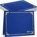 gisgfim 35Pcs Certificate Holders Diploma Covers Single Sided Gold Foil Border Award Certificate Covers for Letter Size 8.5x11 Certificates Cardstock Document Papers Storage Organizer (Royal Blue)