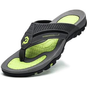 Pulltop Flip Flops for Men, Mens Thong Sandals Waterproof Shower Sandals Summer Outdoor Slippers Non Slip Beach Sandals for Men, 11 Grey
