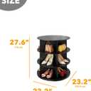 SpaceAid 3 Tier Rotating Shoe Rack Tower, Spinning Shoe Display Lazy Susan, Revolving 360 Shoe Rack Storage Round Carousel, Vertical Handbag Rotate Shoes Closet Organization (3-Tier Black)