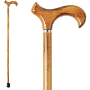 GUYUE Handmade Wooden Walking Cane for Men and Women Ergonomic Wood Cane for Seniors Better Rubber Tips - 37 Inches