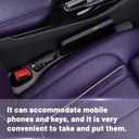 Roseye Car Seat Gap Filler 2-Pack, Universal Black Seat Gap Organizer with Phone Holder, No-Drop Design to Prevent Items Falling Between Seat & Console for Car, SUV, Truck