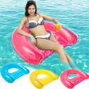 Pool Float Chairs,PuppyuWill Inflatable Pool Floats Perfect for Pool Swimming,Low-Odor Pool Floaties for Adults-for Lake&Fun Swim Party (Blue & Yellow & Pink)
