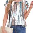 WIHOLL Spring Tops for Women Trendy Short Sleeve Shirts Summer Beach Fashion Vacation Clothes 2026 Cute Boho Outfits Women's Clothings 2XL (XXL)