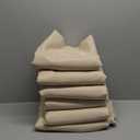 BRILLMAX 6 Pack Beige Round Tablecloths 120 Inch - Circle Bulk Linen Polyester Fabric Washable Table Cloth Cover for Wedding Reception Banquet Birthday Party Buffet Restaurant