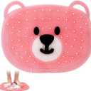 Foot Scrubber for Shower - Silicone Exfoliating Bath Mat with Non-Slip Suction Cups, Dead Skin & Callus Remover for Feet - Men & Women, 14.5" x 11" (Pink)
