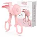 Heated Eyelash Curlers with 3 Heating Modes, C-Shaped Natural Curling, 24 Hours Long Lasting, Rechargeable Electric Eyelash Curler with Type-C, Anti-Burn Mini Lash Curler, Gift for Women Girls, Pink