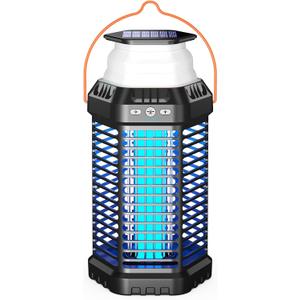 Solar Bug Zapper Outdoor – Ultra-Strong Fly & Mosquito Zapper, Solar-Powered Rechargeable Bug Zapper, Portable Cordless Insect Zapper, Foldable Adjustable Outdoor Light, IP66 Waterproof (Black)