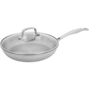 HENCKELS Clad H3 10-inch Induction Frying Pan with Lid, Stainless Steel, Durable and Easy to clean