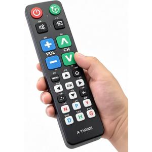 Big Button Universal TV Remote Simple Easy to Use, Great for Seniors, Works with Major TV Brands with Sleep Function