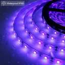 12V 16.4FT Marine Boat Ultra Violet UV Black Light LED Lights Strip, Night Fishing Lights, 5050 LED Waterproof UV Led Strip with Extension Cable for Fishing Boat Pontoon Yacht