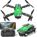 TT19 Drone with 1080P Camera for Adults, Drones with 270 Obstacle Avoidance Function, Brushless Motor, Level 3 Wind Resistance, Foldable Quadcopter Mini Drone for Beginners, Green