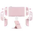 PlayVital Hard Case for Nintendo Switch 2 with Extra Stand & Thumb Grip Caps | Split Design, Dockable Protective Full-Body Shell Cover for Nintendo Switch 2 | Solid Color Series, Cherry Blossoms Pink