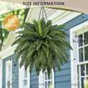 FOREST PRINCE 42" Artificial Boston Fern Large Bush Plants, 2 Bundles of Fake Ferns with 65 Fronds for Outdoors Home Decor