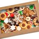 15-PACK Pastry Bakery Box 16x11x2.75inch,Brown Large Donuts,Muffins,Cookies Boxes with PVC Window Auto-Pop up Paper Box Nature Cardboard Take Out Container,Hold 12 Donuts,Pack of 15