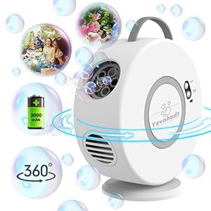 Bubble Machine for Kids Toddlers, 90° 360° Rotatable Automatic Bubble Blower 4000+ Bubbles/Min, Bubble Maker for 3 4 5 6 7 8 Year Old, Easter Christmas Birthday Outdoor Wedding Party Gifts