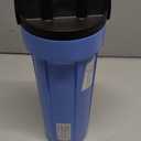 Pentair Pentek 158005 Traditional Slim Line Filter Housing, 3/8" NPT #10 Under Sink Opaque Water Filter Housing with Pressure Relief Button, 10-Inch, Blue (Single Unit)