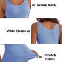 Women's Built-in Bra Tank Tops Sleeveless Casual Shirts Undershirts Fitted Cami Tank Tops (Blue, L)