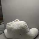 A Nice Night Faux Fur Reading Pillow Bed Wedge Large Adult Children Backrest with Arms Back Support for Sitting Up in Bed/Couch for Bedrest,Ivory,Large