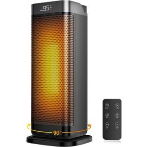 Space Heaters for Indoor Use, 1500W Portable Heater with Remote and Thermostat, 90 Oscillation, 4 Modes, 12H Timer, Overheating & Tip-Over Protection, Quiet Electric Heaters for Home, Office, Bedroom