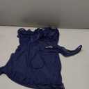 Sexy Corset Bodycon Ruffle Sheer Underwire Mesh Lace Floral Outfits Babydoll Lingerie Set Dress with Thong 2 Piece (Large, Navy Blue)