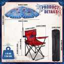 Redbaker Spider Kids Beach Chair with Umbrella Red Blue Toddler Folding Lawn and Camping Chair with Summer Shade for Boys Girls Outdoor Pool Travel Picnic