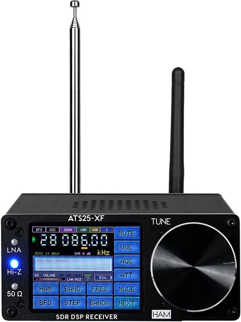 ATS25-XF Si4732-A10 V4.2 Portable Shortwave Radio Receiver CW, FT8, RTTY, PSK, Hell Decoding Function WiFi Function FM LW AM SSB RDS DSP Full Band Radio Receiver with 2pcs Donut Antenna