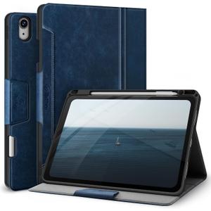 Antbox Case for iPad Air 11-inch M4/M3/M2 (2026/2025/2024), iPad Air 5th/4th Generation 10.9'' Vegan Leather with Pencil Holder Typing Angle Auto Sleep/Wake Muti-Stand (Blue)