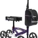 BlessReach Steerable Knee Walker Deluxe Medical Scooter for Foot Injuries Compact Crutches, with Dual Rear on-Wheel Brake and Shock Absorption Under The Knee pad（Purple）