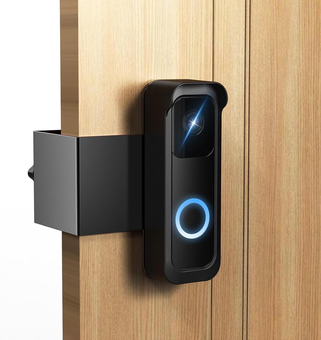 Doorbell Mount Compatible with Blink, Anti-Theft Video Doorbell Mount Bracket, Door No Drilling, Outdoor Camera Doorbell Bracket Holder with Rain Cover, Not Block Doorbell Motion Sensor