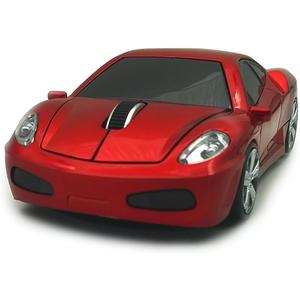 Wireless Car Mouse, TDRTECH 2.4GHz Optical Gaming Mouse Cool Sport Car Wireless Mouse, DPI 1600, 3D - Red