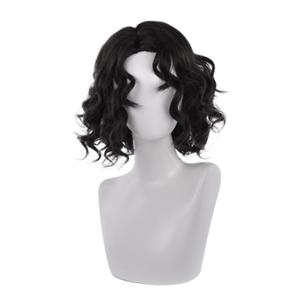 Black curly Short Hair Halloween Costume Party Synthetic Wig