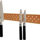 Magnetic Wooden Knife Bar Holder Strip, Cherry or Walnut, 12, 16, 20, or 24 Inch (12 Inch, Cherry)