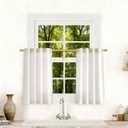 Cream Natural Linen Curtains 36 inch Length 2 Panels Set Boho Farmhouse Living Room Drapes Light Filtering Rod Pocket Back Tab Privacy Semi Sheer Curtains 36 inches Long Ivory Colored