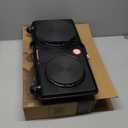 Elite Gourmet EDB-302BF Countertop Double Cast Iron Burner, 1500 Watts Electric Hot Plate, Temperature Controls, Power Indicator Lights, Easy to Clean, Black