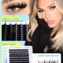 Wispy Lash Clusters Kit Fluffy Eyelash Clusters Kit Spiky Lash Extension Kit Volume Cluster Eyelash Extensions DIY Salon Look, 12-18 mm, 126Pcs