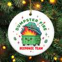 Christmas Funny Work Gifts for Coworkers - Ceramic Dumpster Fire Christmas Ornaments 2025 - Appreciation Gift for Work Bestie Friend, Stocking Stuffers, Gag Gift, White Elephant Gifts Women Men