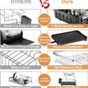 Dish Drying Rack Kitchen 2-Tier 304 Stainless Steel Dish Racks for Kitchen Counter,Dish Strainer with Adjustable Draining Tray,Drying Rack with Water Cup Hook & Cutlery Holder,Black