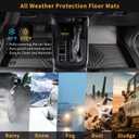 GINOWY-Floor Mats for Hyundai Santa Cruz 2022-2025 2026, TPE All Weather Car Mats Santa Cruz, Custom Fit Floor Liners, Heavy Duty Non-Slip Car Accessories Mats-Black