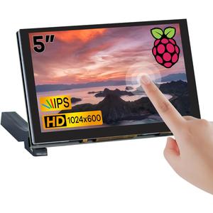 5 inches Touchscreen IPS LCD Display Panel 1024600 HDMI Capacitive Screen for Raspberry Pi5/Pi4/Pi3/ZERO 2W, BB Black, Windows