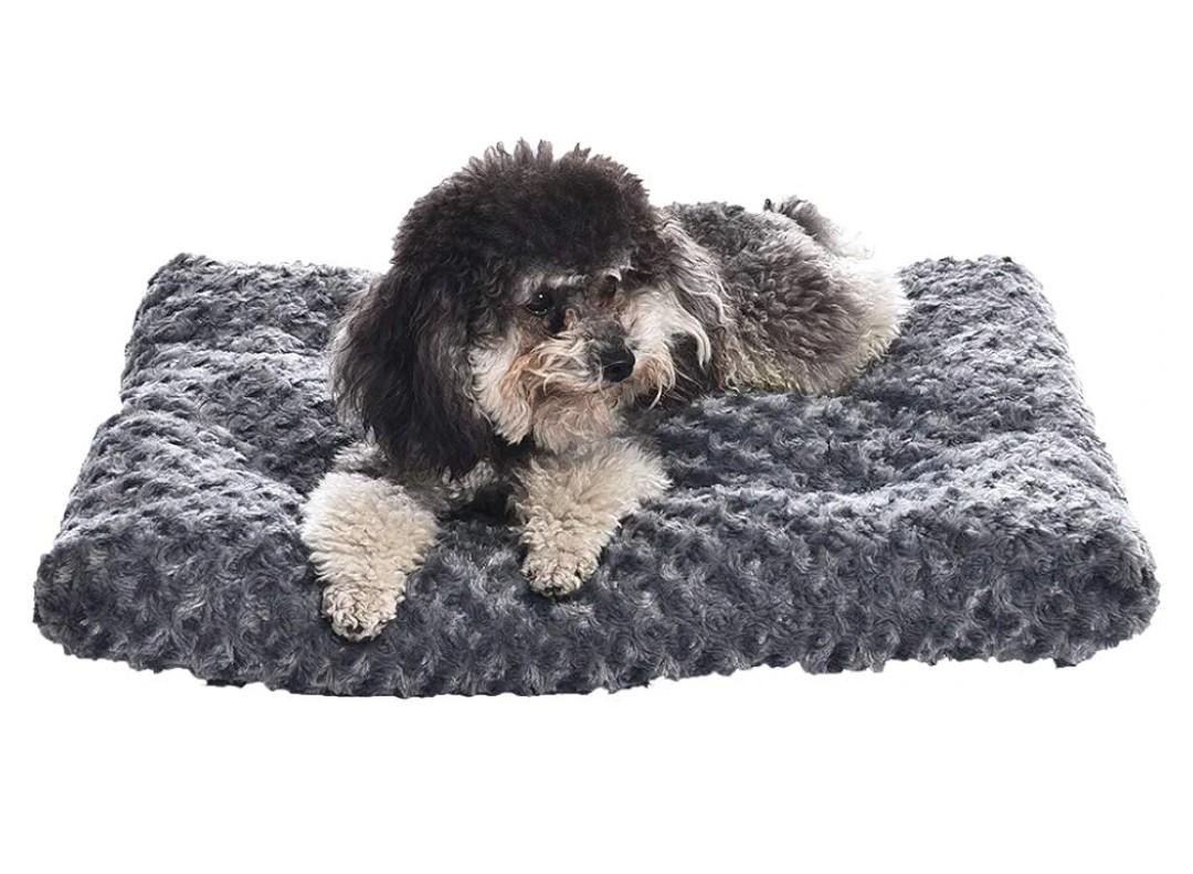 KSIIA Washable Cat and Dog Bed and Crate Pad, Indoor, Easy to Clean, 23" x 18" x 2.5", Gray