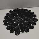 Phantomon 20 Inch Lace Doilies Table Placemats Handmade Crochet Cloth Round Coasters Knitted Doilies for Tables Sofa Cover, 100% Cotton (Black)
