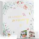 ReliThick Wildflower Cardinal Funeral Photo Album 4 x 6 Inch 200 Blank Pages Memorial Leather Memory Album Scrapbook for Memorial Service Decor Funeral Party Supply