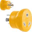 Camco 55338 PowerGrip 30 Amp 4-Prong Generator Adapter, Yellow