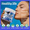 2 x Allcoovita Bovine Colostrum Chews Supplement with probiotics for Gut Health, Bloating, Immune Support, Skin, Hair Growth and Beauty - Blueberry Flavor (60 Servings)