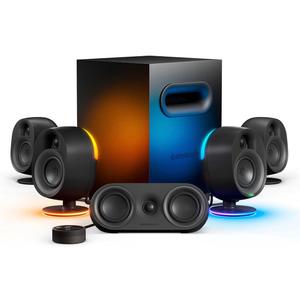 SteelSeries Arena 9 Illuminated 5.1 Desktop Gaming Speakers 5.1 USB Surround Sound Wireless Rear Speakers 2-Way Speaker Design Subwoofer RGB Light, Bluetooth PC, PlayStation, Mobile, Mac