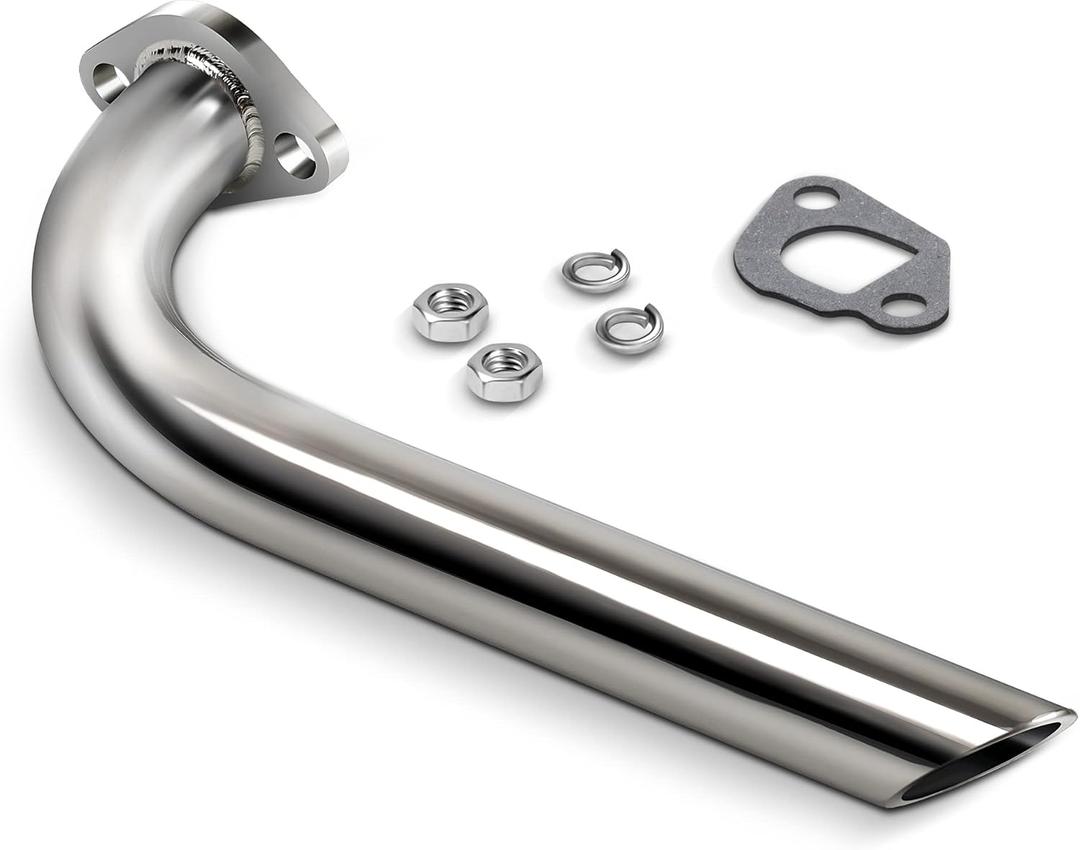 JY PERFORMANCE For Predator/DuroMax 196cc 212cc Engine Exhaust Pipe 10", GX160, GX200. For Coleman CT200U Go Kart & Mini Dirt Bikes - Chrome Coated, 12 Gauge