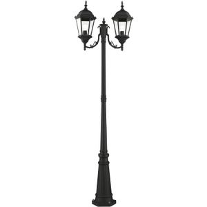 Livex Lighting 7554-14 7554-04 Traditional Two Light Outdoor Post Mount from Hamilton Collection in Black Finish, 24.50 inches